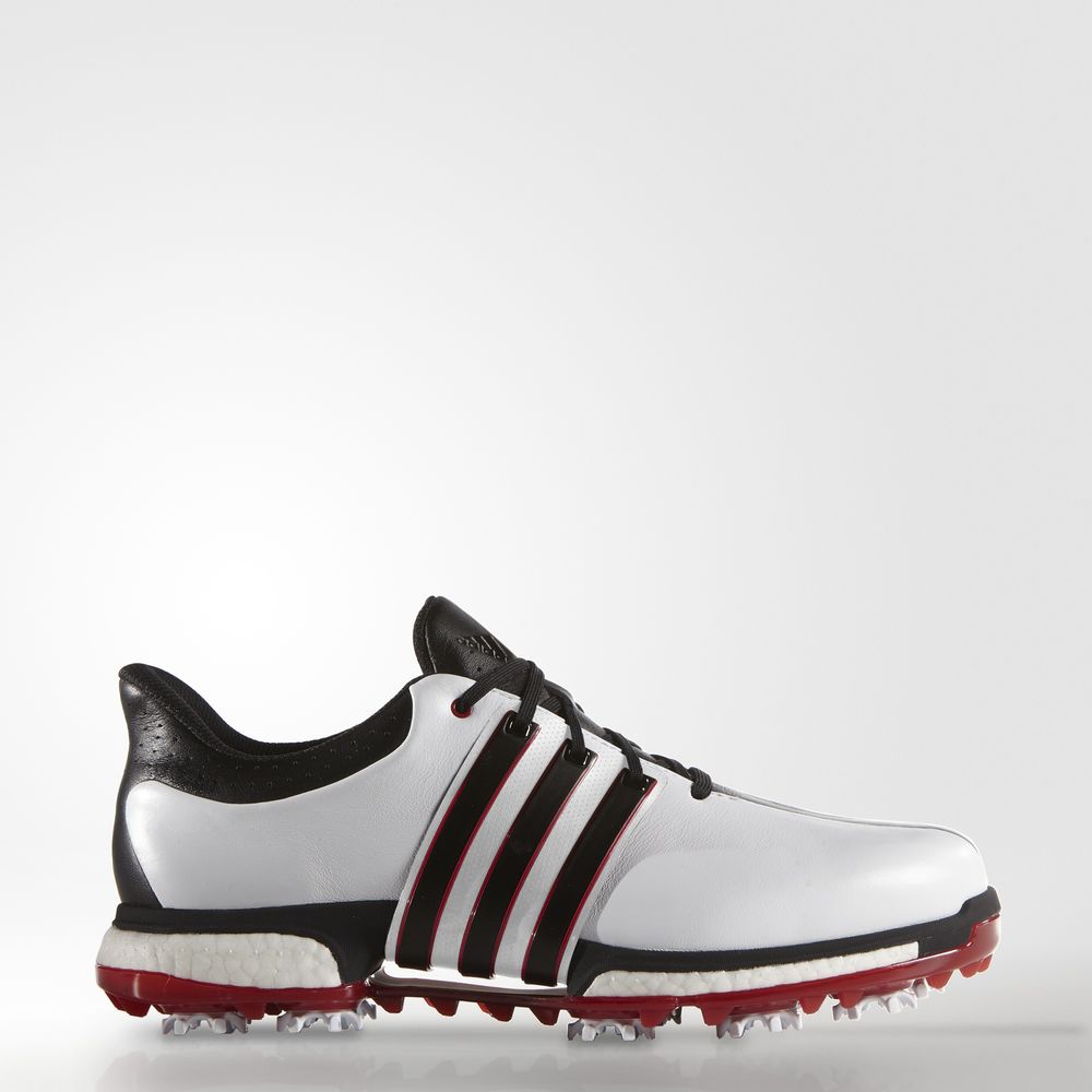 Adidas Tour 360 Boost - παπουτσια γκολφ ανδρικα - Ασπρα/Μαυρα/Κοκκινα,Μέγεθος: EU 36 – 54 2/3 (549NR